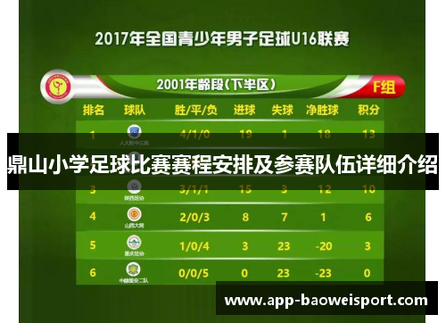 鼎山小学足球比赛赛程安排及参赛队伍详细介绍